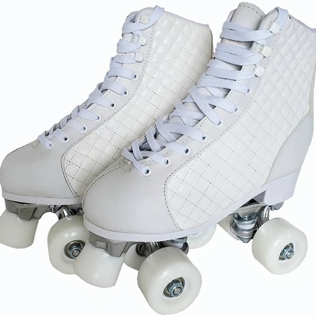 Brand New Classic White High Roller Skates Light Up Wheels